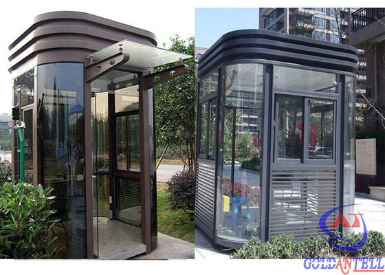Outdoor High Standard Security Guard Shack Tempered Glass For Parking Lot And Secuiry Office