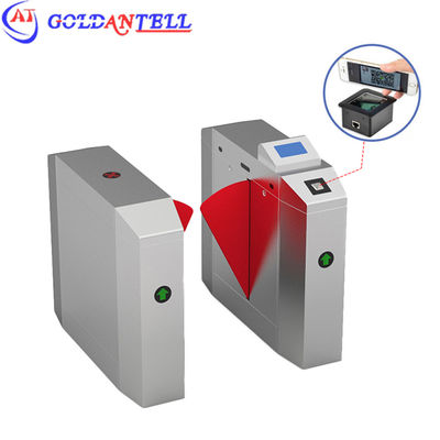 304 Stainless Steel Flap Turnstile with Brushed Motor and LED Light Color Optional for Attendance Record