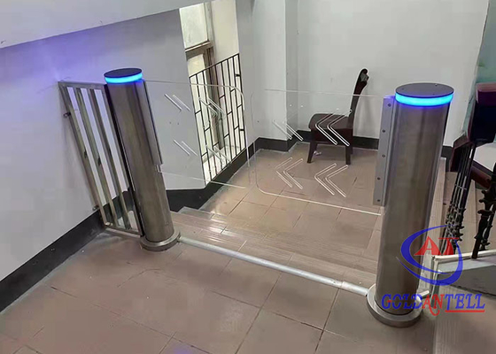 168mm Slim Cylindrical Swing Barrier Gate Acrylic Arm Bar Code Speed Turnstile Gate