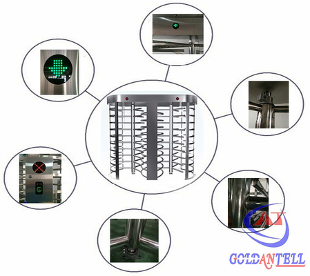 Stainless Steel Passageway Full Height Turnstile With Emergency Entrance
