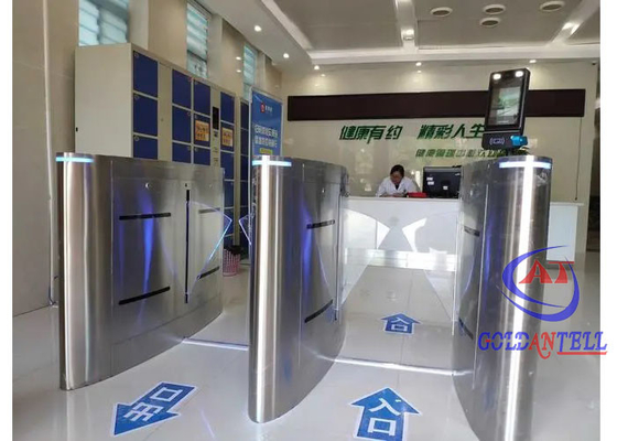 Fast Pass Pedestrian Turnstile High Speed Fingerprint Double Wing Flap Turnstile Barrier