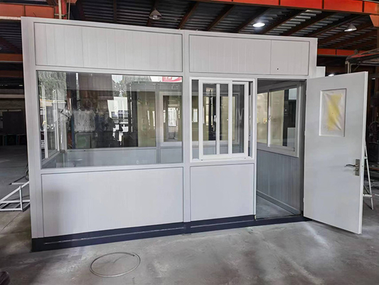 Customized Size Enviroment Friendly Security Sentry Box Guard House with Shaped Steel Rock Wool Board