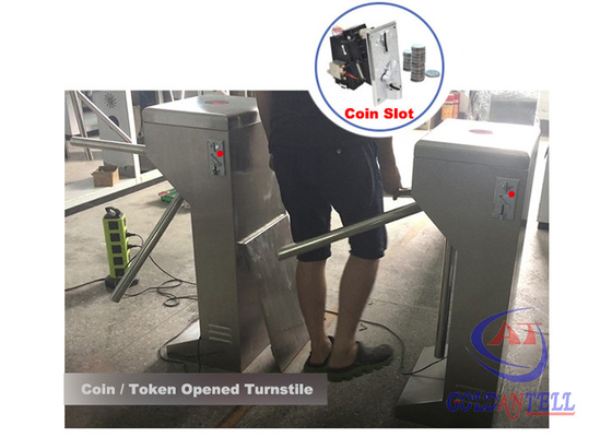 Rustproof Steel Bi Directional Tripod Turnstile Gate Pedestrian With Rfid Reader