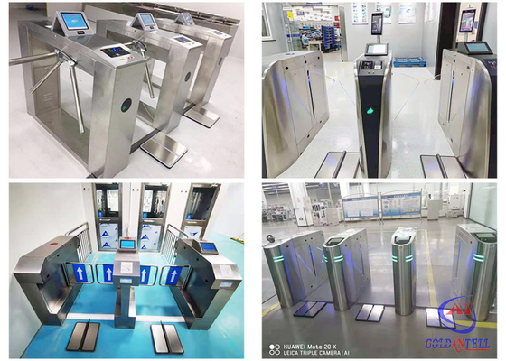 Indoor Pedestrian ESD Access Turnstile Gate IP54 SUS304 Material For Lab / Facotry
