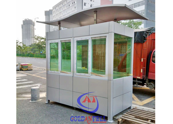 Struktur Baja Warna Outdoor Prefab Guard House Stan Keamanan Luar Ruangan
