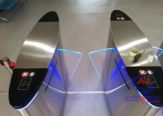 Pintu Masuk Kontrol Akses Pintu Putar Sidik Jari Otomatis Pembaca Kode RFID Tipe Flap