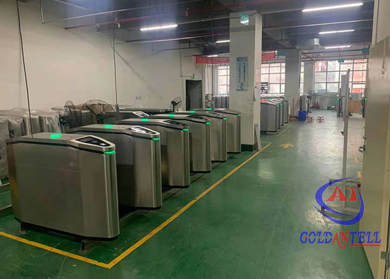 Dual DC Brushless Motor Flap Turnstile Gate Dengan Sistem Kontrol Akses Pemantauan Suhu
