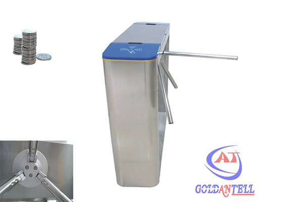 Tiga lengan Tripod Barrier Gate RFID Turnstile dengan pembaca kartu IC / ID untuk Stasiun Subway
