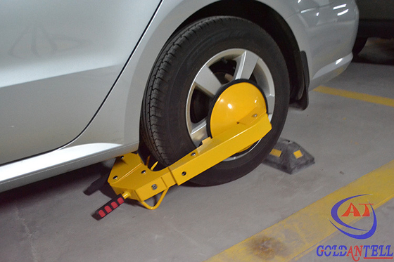 A3 Steel Yellow / Red Car Wheel Clamp Handal, Kunci Roda Kendaraan Portabel