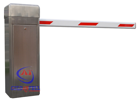CE 6M Keamanan Jalan Stainless Steel Boom Barrier Gate Otomatis 50W Auto-Close Mode 50Hz - 60Hz