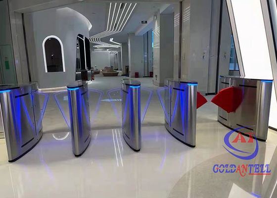 Kontrol Akses Kantor Pintu Putar 60cm Lebar Bagian Flap Barrier Turnstile