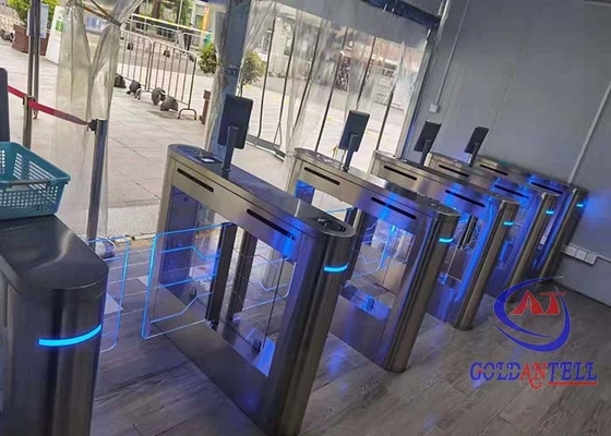 Pintu Putar Pengenalan Wajah Optik Kebisingan Rendah Kecepatan Tinggi Anti Crush Swing Barrier Gate