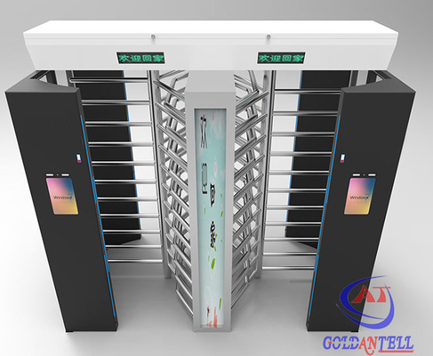 304 SUS RFID Card QR Code Facial Rotating Turnstile 90/120 Deg Tinggi Penuh Luar Ruangan