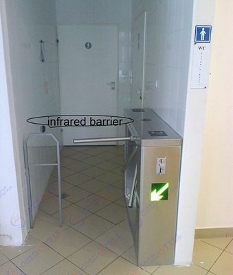 Baja Tahan Karat Bi Directional Tripod Turnstile Gate Pedestrian Dengan Pembaca Rfid