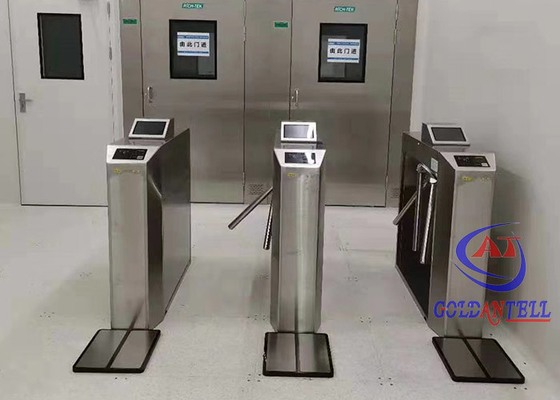 Tiga Lorong ESD Electric Tripod Turnstile Gate Portabel 3 Lengan Untuk Bengkel
