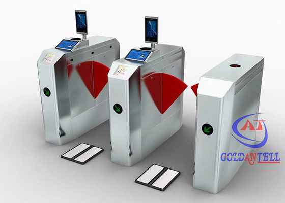Gerbang Pintu Putar Otomatis Sayap Ganda Pintu Masuk Kontrol Akses Kartu RFID Inframerah