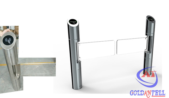 Lebar Kaca Kelas Tinggi 900 mm Swing Barrier Gate Dengan Pembaca Kartu