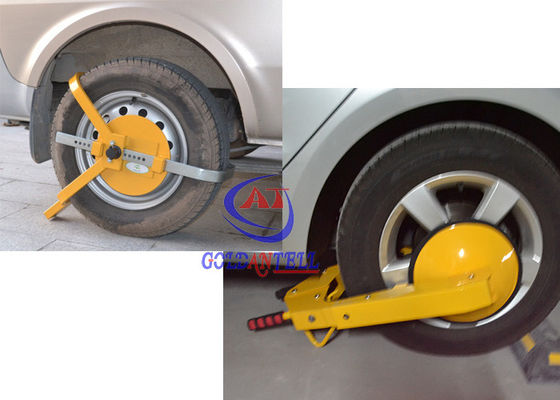 Manual Car Wheel Clamp , yellow Anti - theft parking wheel lock With 2 Keys