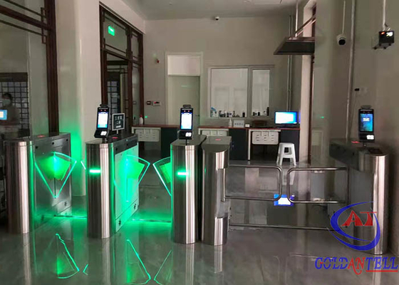 Smart Entrance Kartu RFID Flap Turnstile Gate Kontrol Akses Pejalan Kaki Sepenuhnya Otomatis