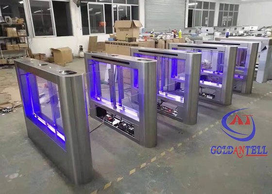 Cerdas RFID Card Flap Turnstile Gate High Speed ​​Fingerprint Swing Barrier Gate