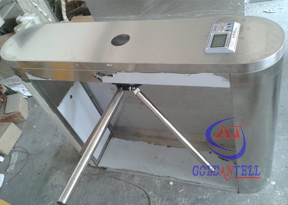 Setengah Tinggi Masuk Gedung Kantor Tripod Turnstile Gate 304 Stainless Steel
