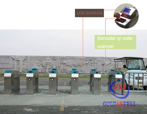 Mekanisme CE Kontrol Akses Gerbang Tripod Gerbang Kecepatan Pintu Putar Barcode Untuk Masuk dan Keluar