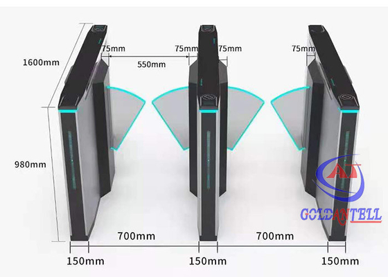 Flap Barrier Gate Standar / Disesuaikan Kecepatan 0,2 detik Dengan Kontrol Akses