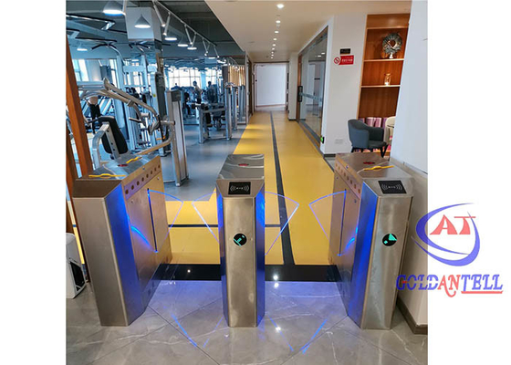Pintu Masuk GYM Bi Directional Flap Barrier Gate SUS304 NFC Scanner Gerbang Pintu Putar Pejalan Kaki