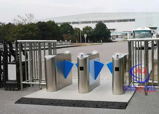60cm eksternal Flap Barrier Turnstile Fingerprint 2 Paths Akses Control Solusi Masuk