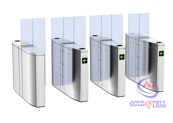 Luxury Speedlane barrier flap door optical rapid lane turnstile dengan kaca geser tinggi LED yang terlihat