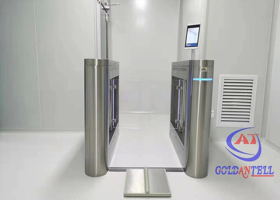 Pengakuan wajah ESD Swing Turnstile Gate Tali pergelangan tangan dan sepatu Tester tubuh manusia statistik