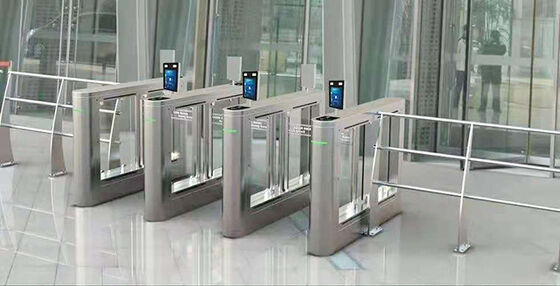 Waterproof Indoor & Outdoor Pedestrian Biometric Access Control Turnstile Gate Swing Barrier Facial Recognition Turnstiles