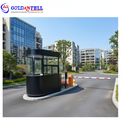 320KG sampai 550KG Berat Bruto Kantor Penjaga Keamanan dalam 1500x2400mm atau Ukuran Disesuaikan Panel Komposit Kayu Aluminium Baja