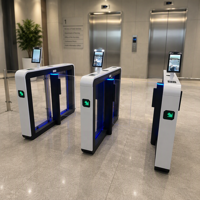 Kode QR Pengakuan wajah Otomatis Swing Barrier Kecepatan Turnstile Kartu Keanggotaan Gym Gedung Kantor