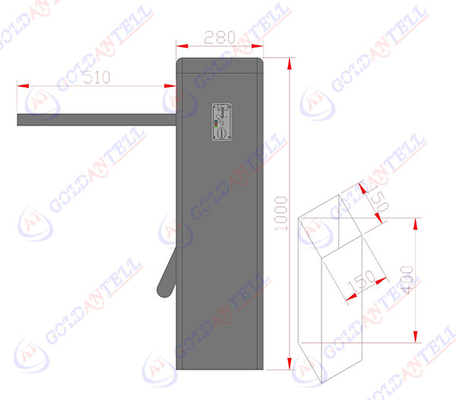 TCP / IP Communication Coin Operated Turnstile Half Height Entry Token Machine Door