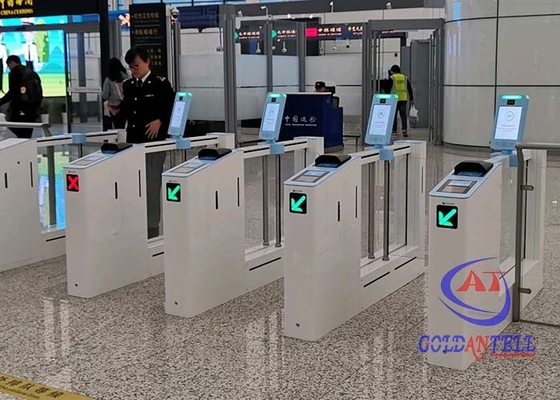 kontrol akses konter pengunjung dan penyaringan suhu setengah pintu gerbang cermin pengenalan wajah gerbang bandara