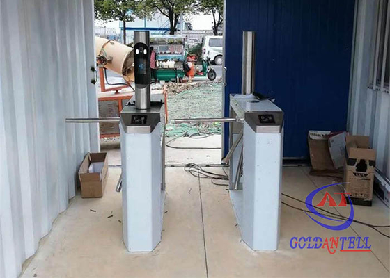 Segitiga Rotasi 304 SS LED Tripod Turnstile Gate Dengan Sensor Pengenalan Wajah