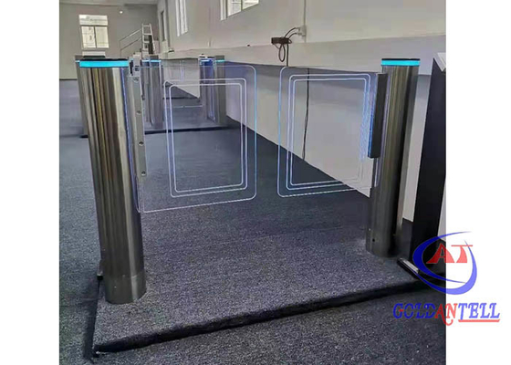 Keamanan 60-110cm Pedestrian Entrance Swing Turnstile Acrylic Arm Dengan Brushless Motor