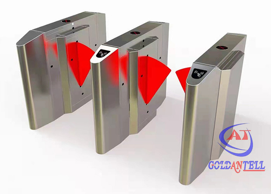 2 Lanes Optical Waist High Turnstile Face Recognition Temperature Untuk Lobi