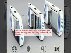 Kapal layar berbentuk Shenzhen China speed gate Access Security Gate for Safety Entrance & Eixt Control