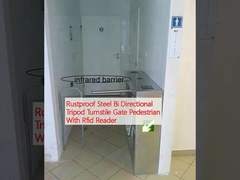 Baja tahan karat Bi-directional Tripod Turnstile Gate Pedestrian Dengan Reader RFID