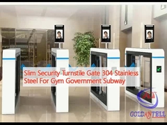 Slim Security Turnstile Gate 304 Stainless Steel Untuk Gym Subway Pemerintah